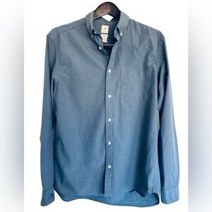 H&M Linen Blue Dress Shirt for Men